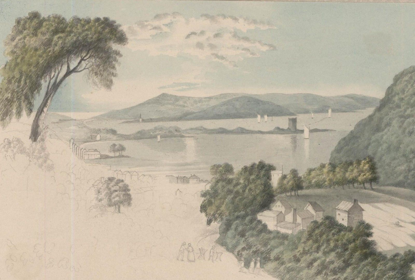 Thomas Remnant Charleton (1756 1849) Watercolour, Lakes Of Cumbria photo furniture