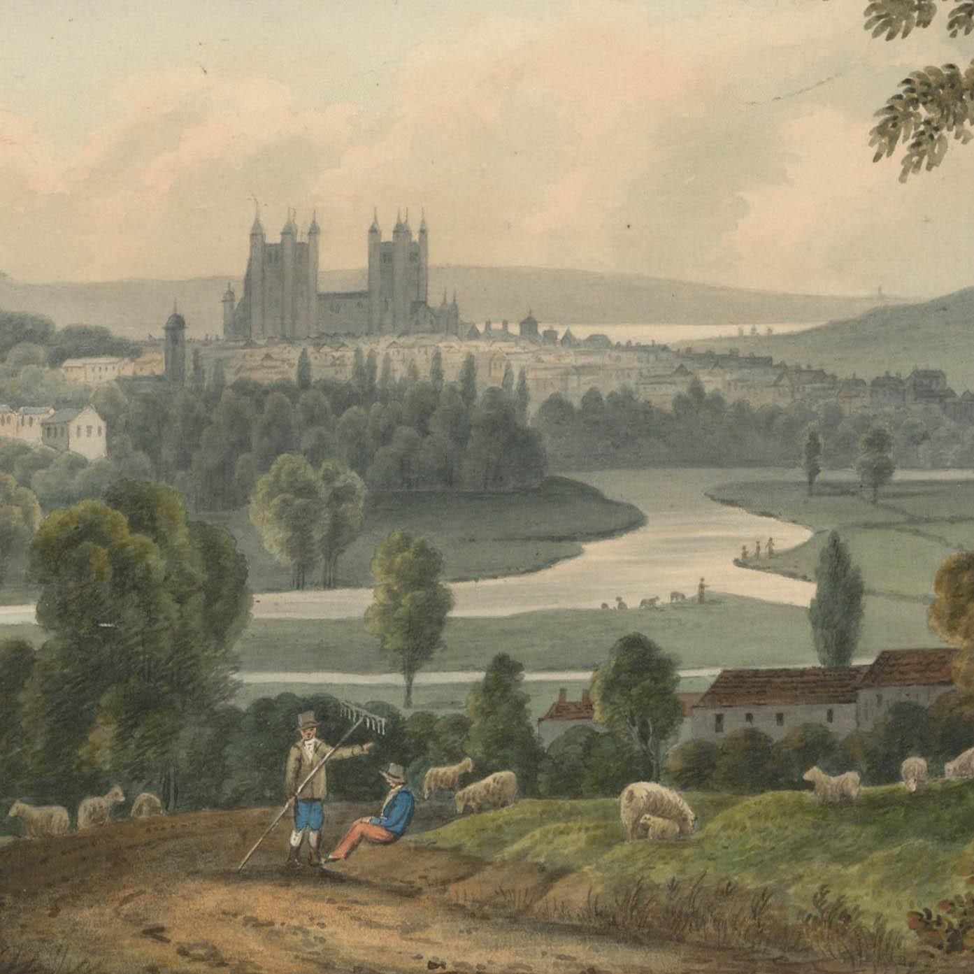 Thomas Remnant Charleton (1756 1849) Watercolour, Exeter From Exwick Hill photo for sale
