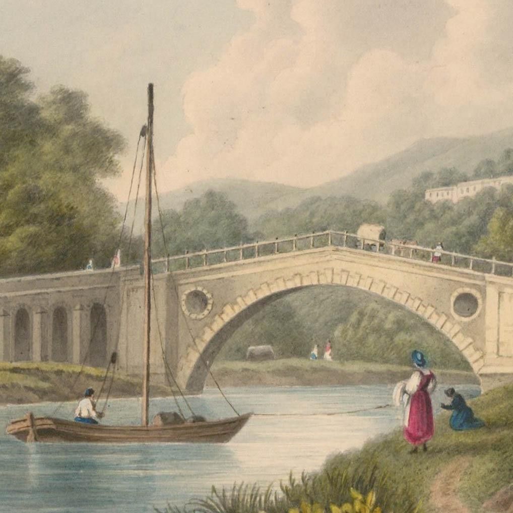 Thomas Remnant Charleton (1756 1849) Watercolour, Weston Bridge Near Bath photo for sale