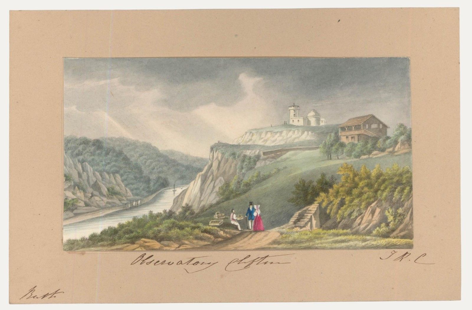 Thomas Remnant Charleton (1756 1849) Watercolour, The Observatory, Clifton