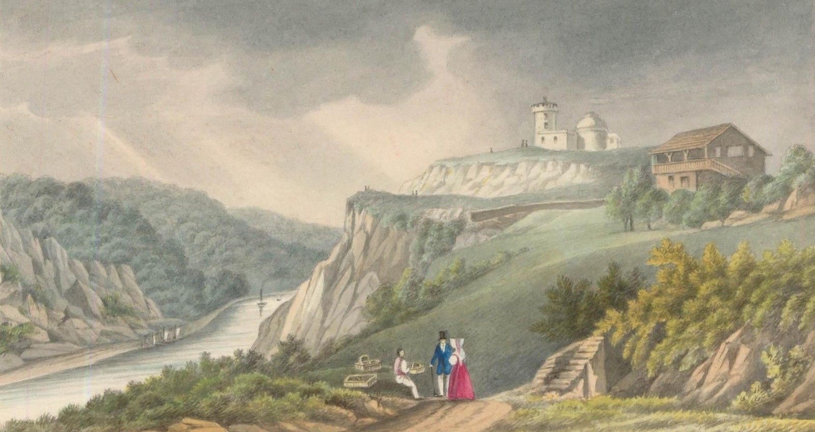 Thomas Remnant Charleton (1756 1849) Watercolour, The Observatory, Clifton photo furniture