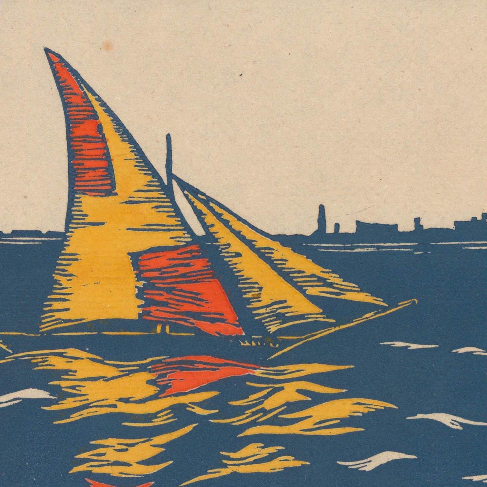 Hans Venter (1892 1971) Early 20th Century Woodcut, Sailor Before Venice photo for sale