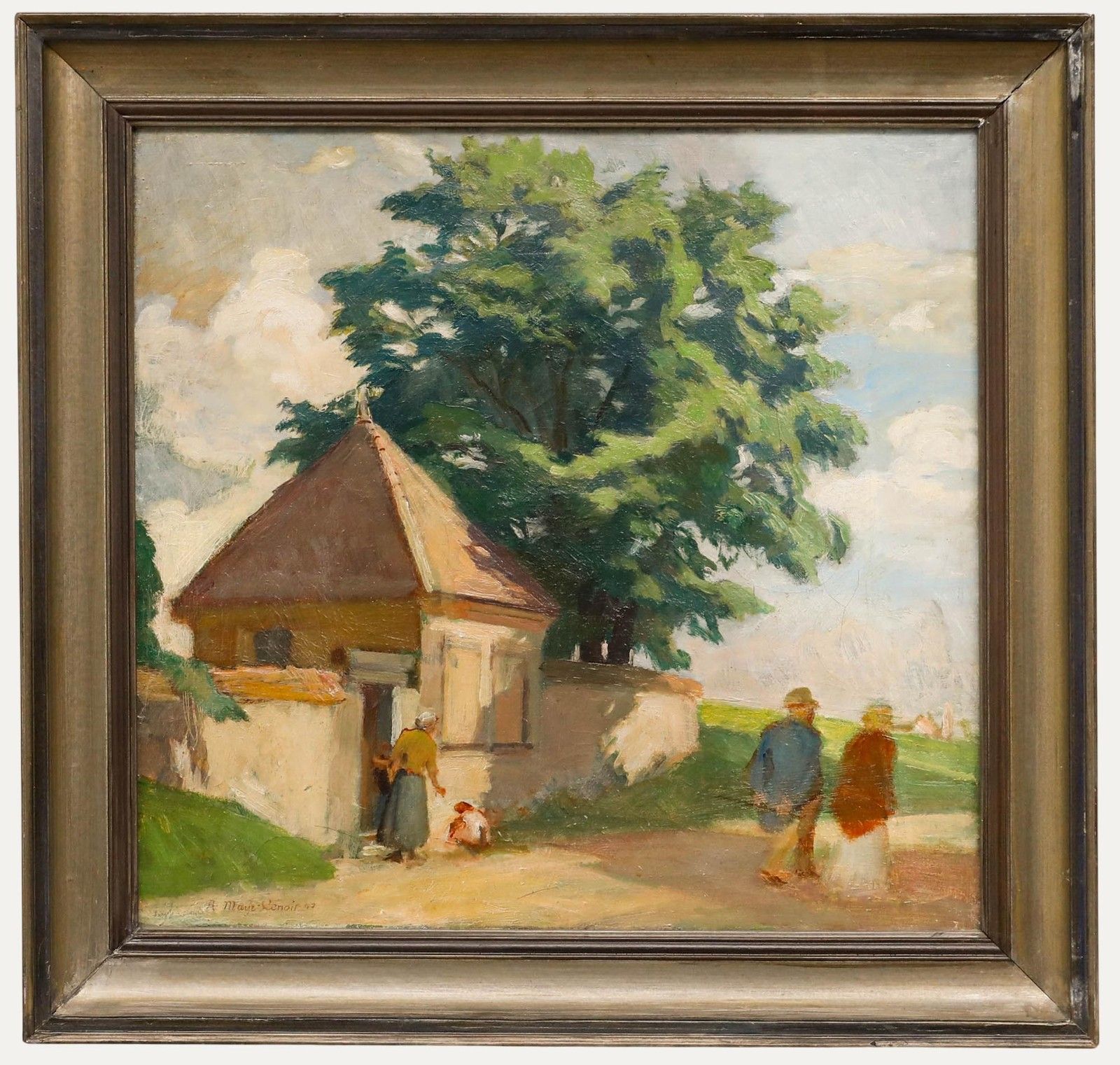 August Mayr Lenoir (1887 1968) 1940 Oil, A Walk In The Village