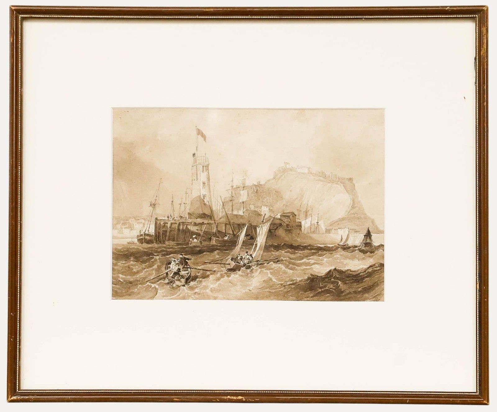 Attrib. Charles Bentley (1806  1854) Watercolour, Choppy Waters