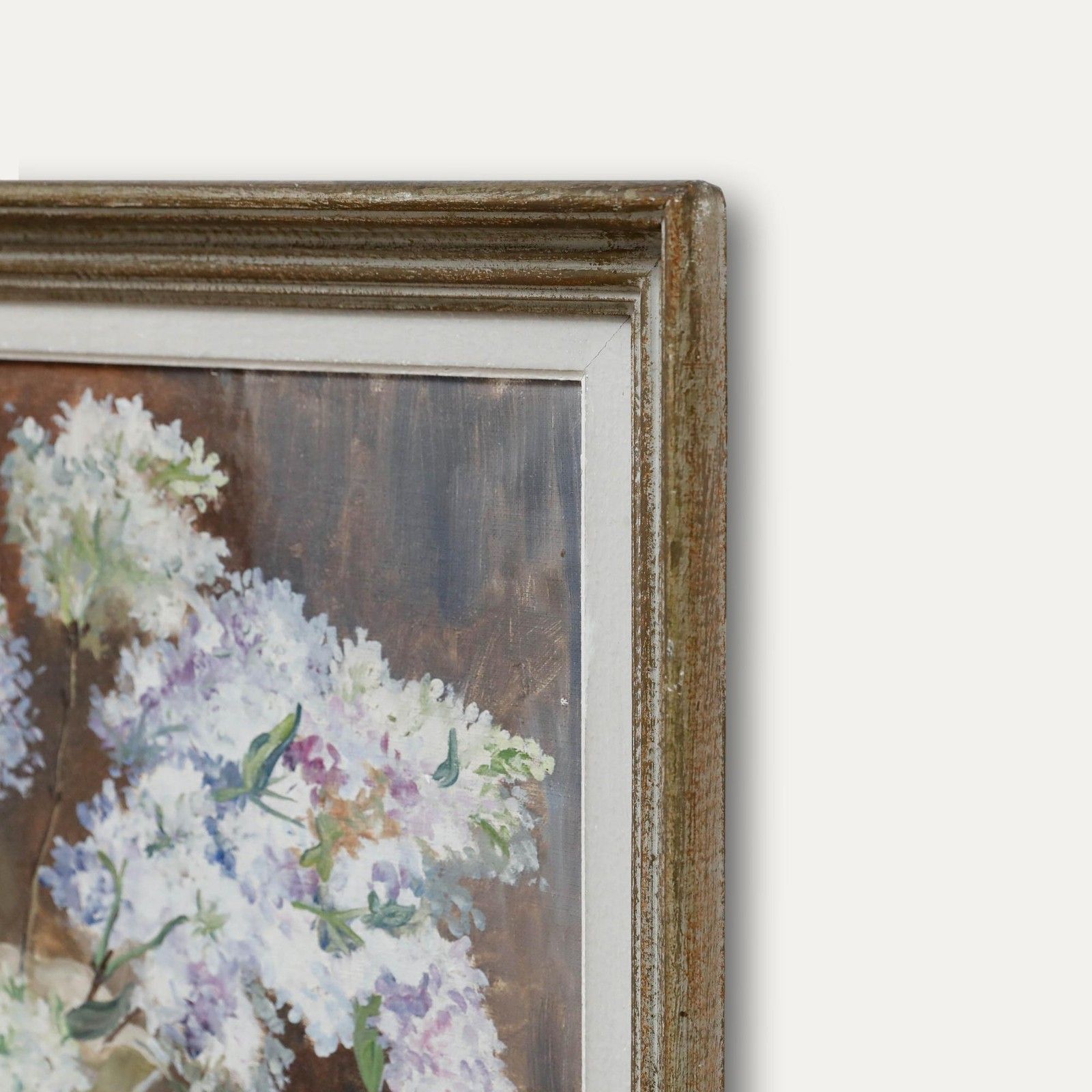Ylvia Gayal Framed Mid 20th Century Oil, Bouquet Of Lilacs photo vinterior