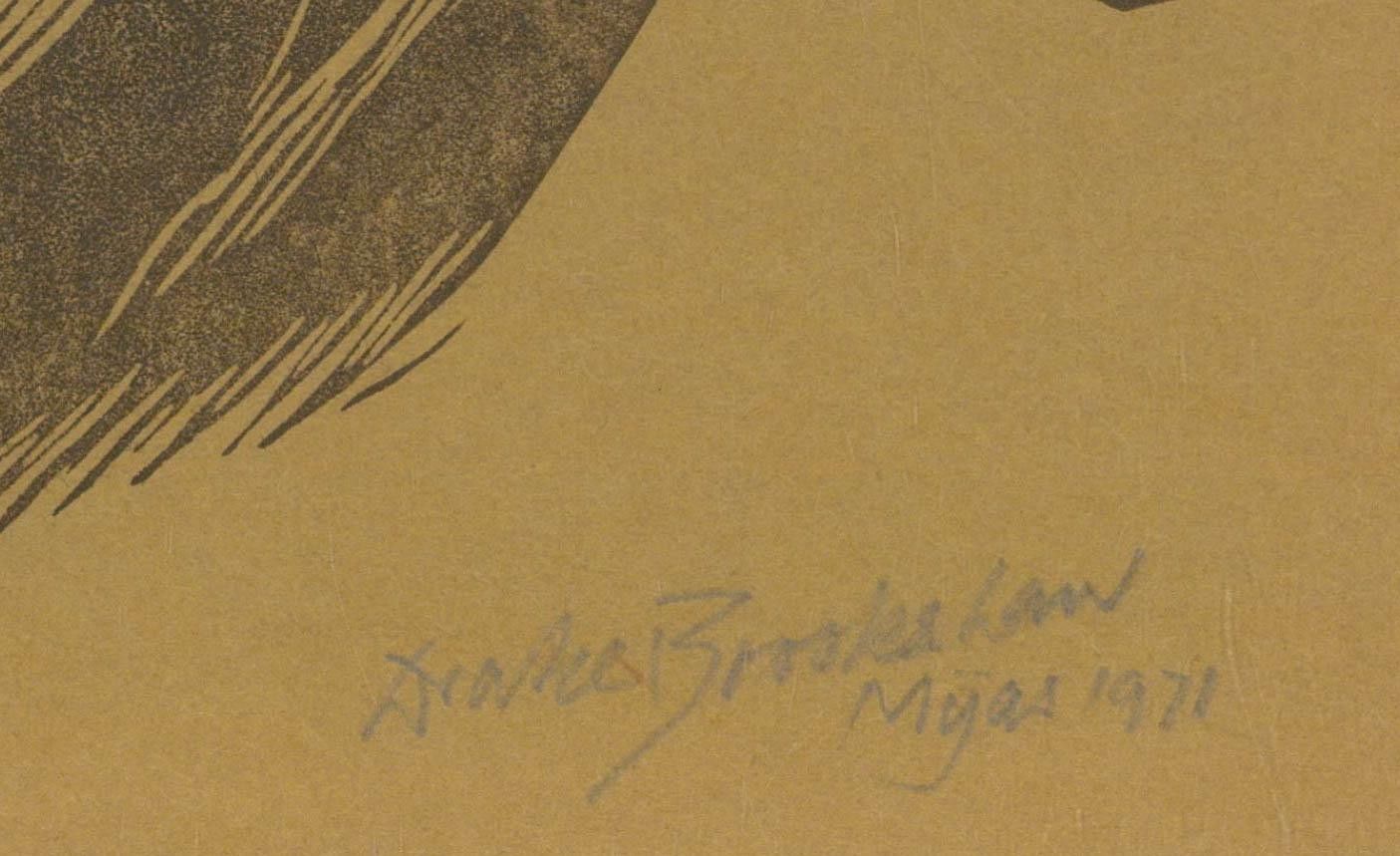 Percy Drake Brookshaw (1907 1993) 1971 Woodcut, Nine Lives 14 photo Art