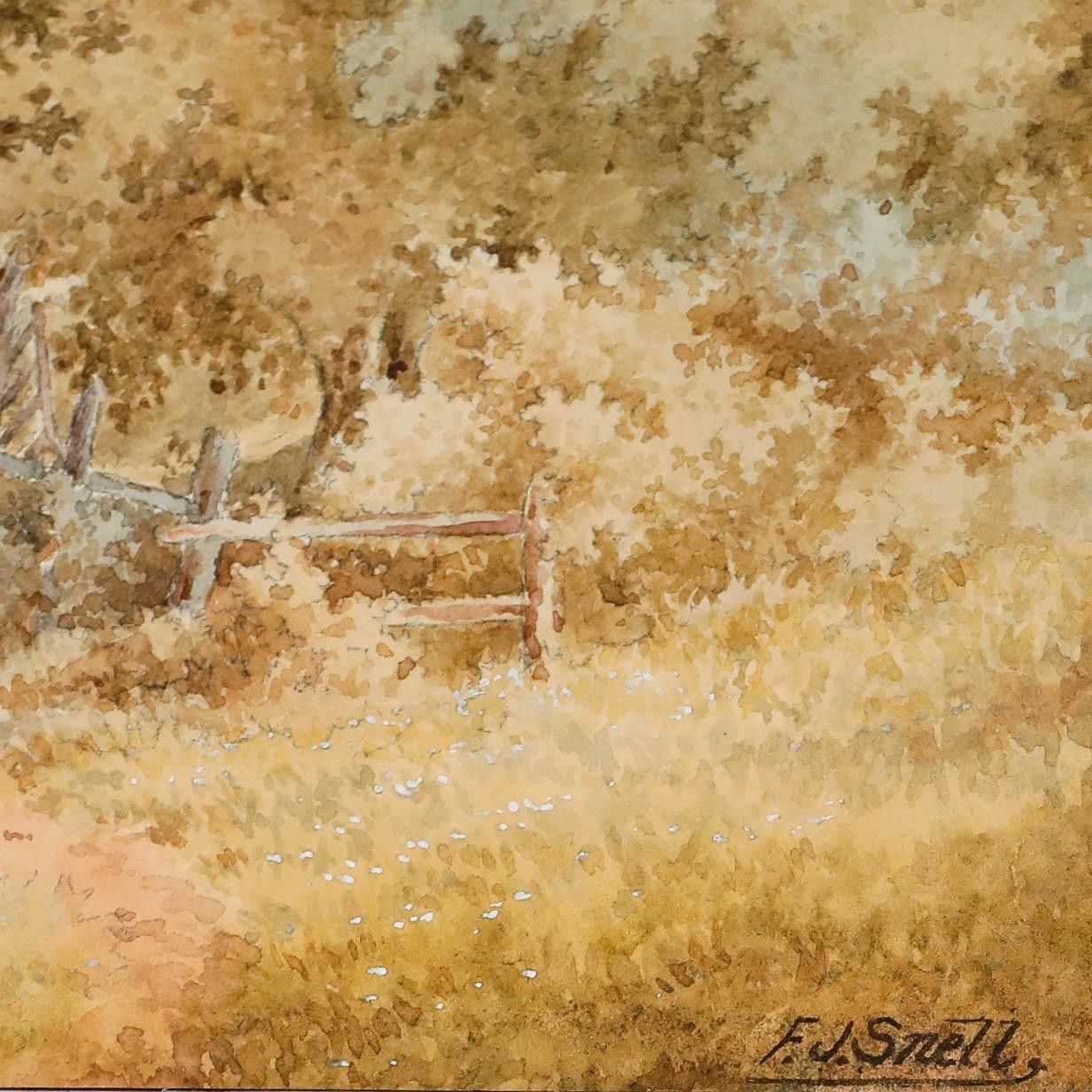 Frederick John Snell (1862 1931) Watercolour, Cottage In The Valley photo Art