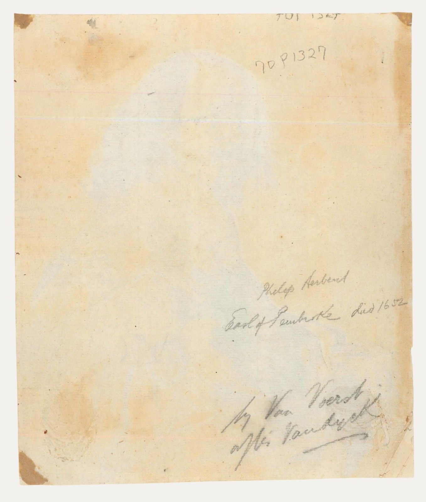 After Anthony Van Dyck 19th Century Watercolour, Philip, Earl Of Pembroke photo for sale