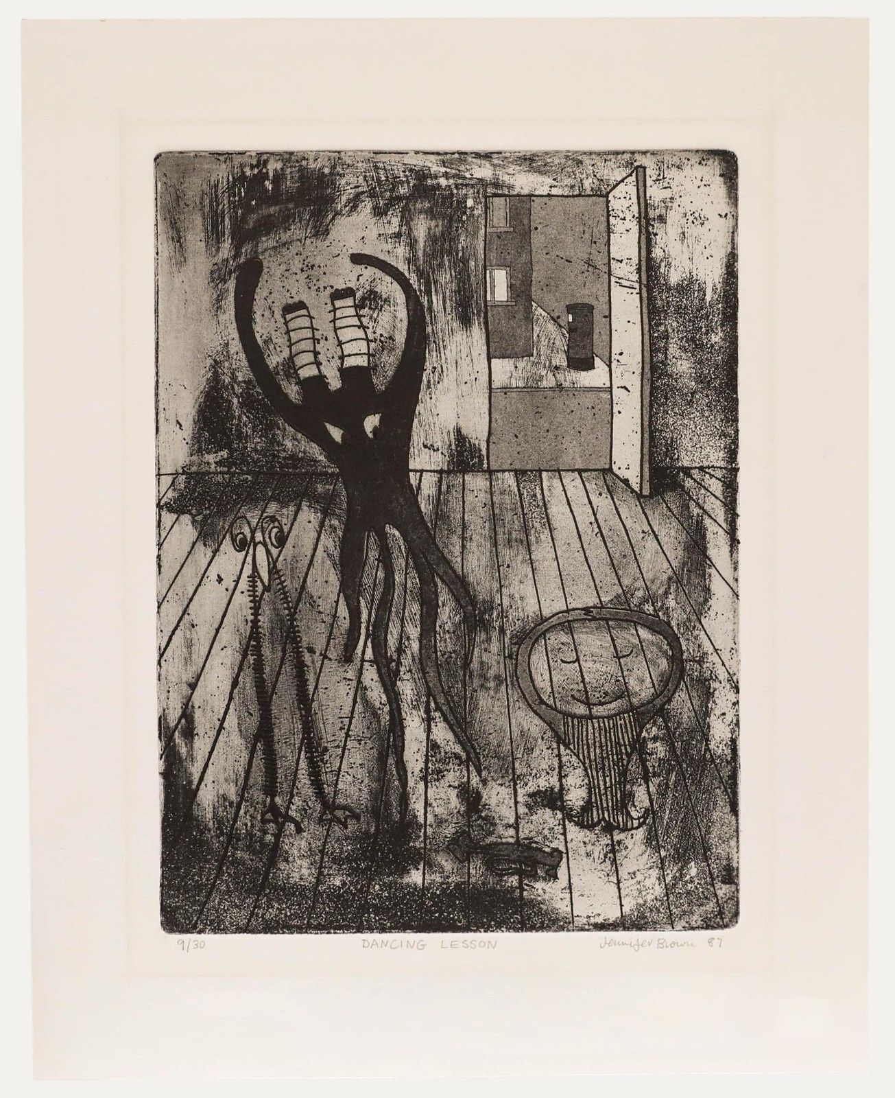 Jennifer Brown (1925 2008) 1987 Etching, Dancing Lesson