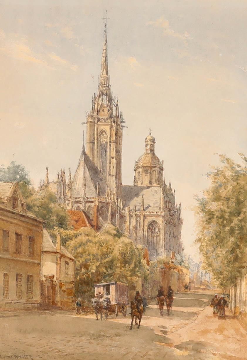 James Whaite (1836 1919) Late 19th Century Watercolour, évreux Cathedral photo furniture