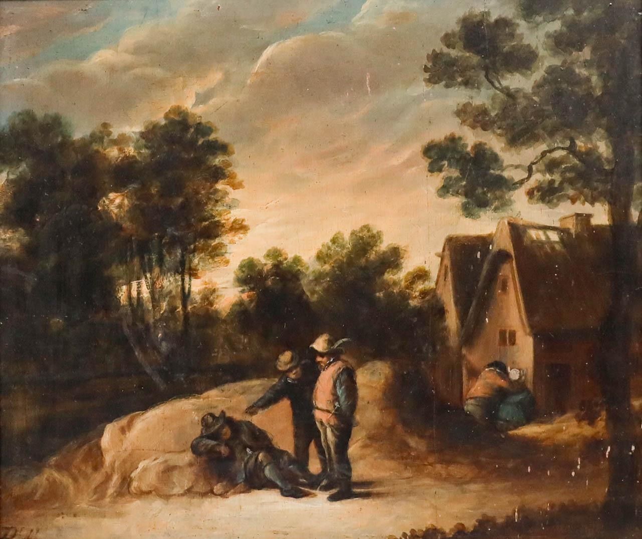 Manner Of David Teniers The Younger (1610 1690) Oil, Sleeping On The Job photo furniture