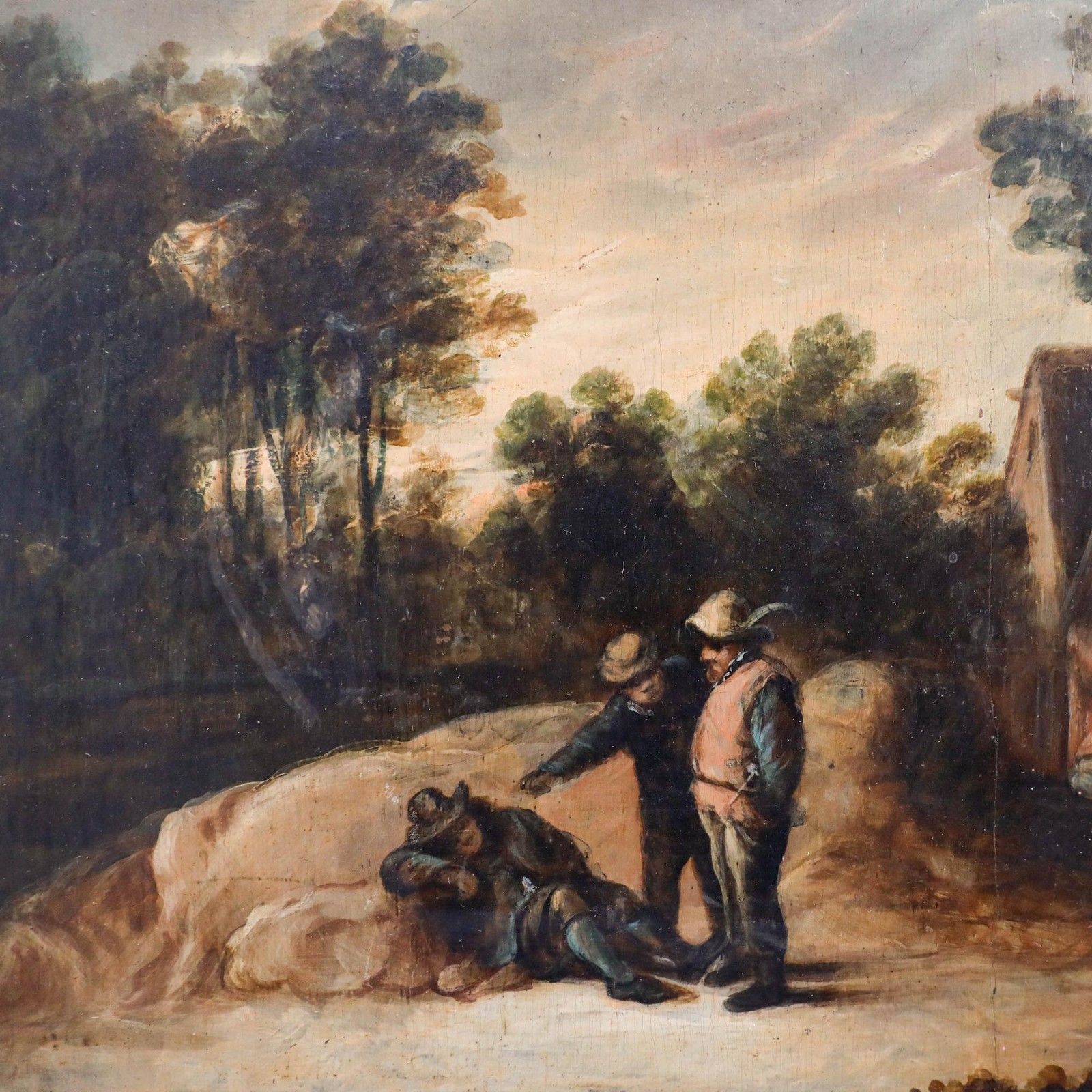 Manner Of David Teniers The Younger (1610 1690) Oil, Sleeping On The Job photo Art