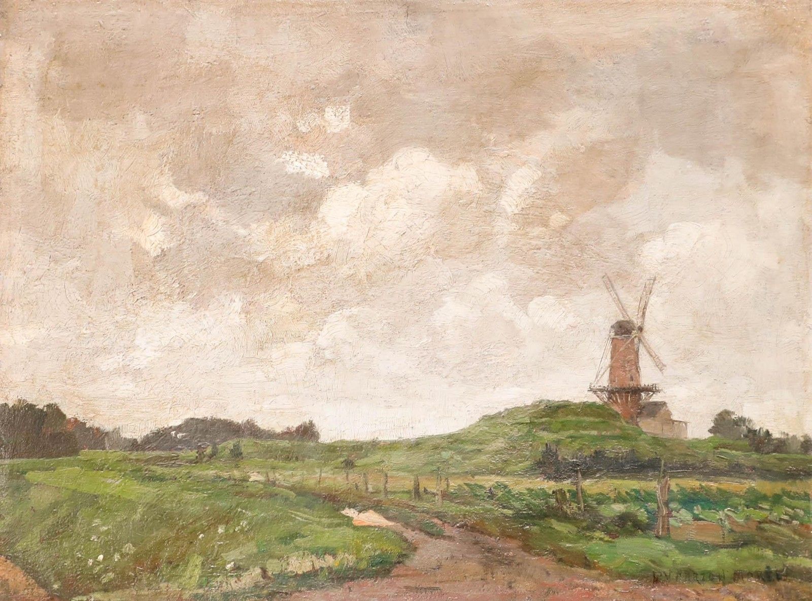 Attrib. Willem Vaarzon Morel (1868 1955) Framed Oil, Zeeland Landscape photo furniture