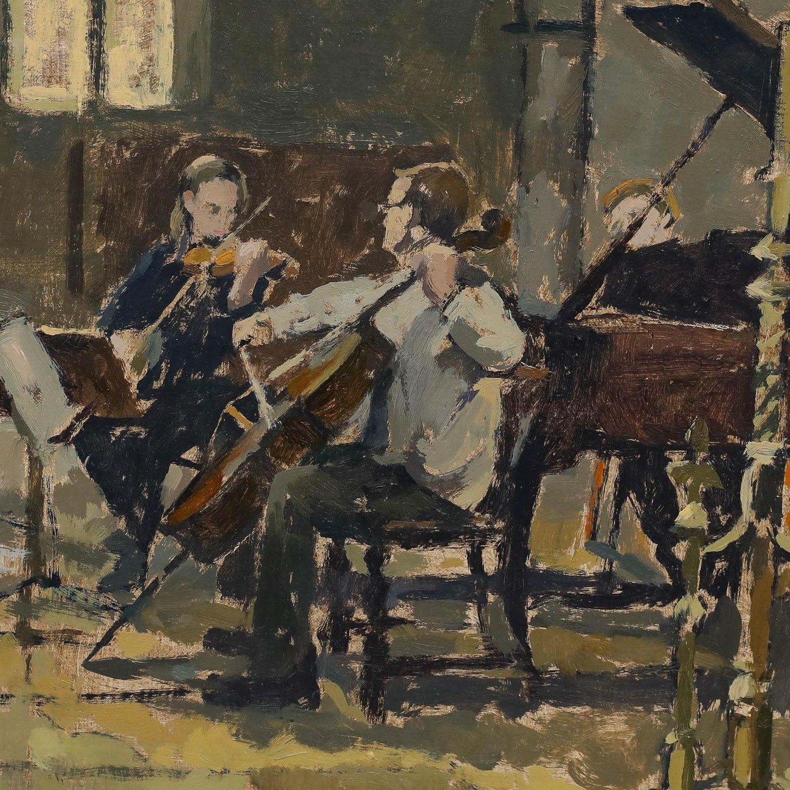 Gillian Roberts Rsma English School Contemporary Oil, Kungsbacka Trio photo Art