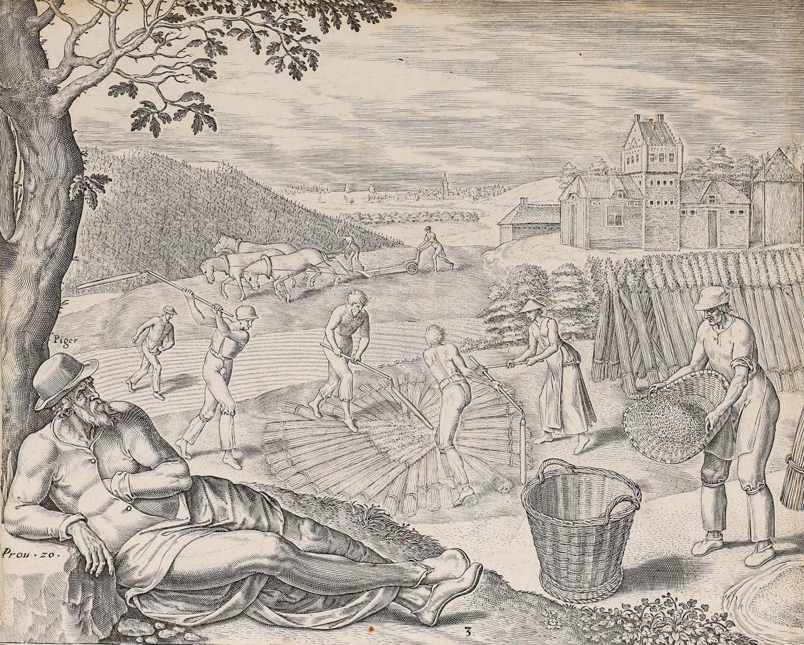 Philip Galle (1537 1612) 19th Century Engraving, The Idler Refuses To Work photo furniture