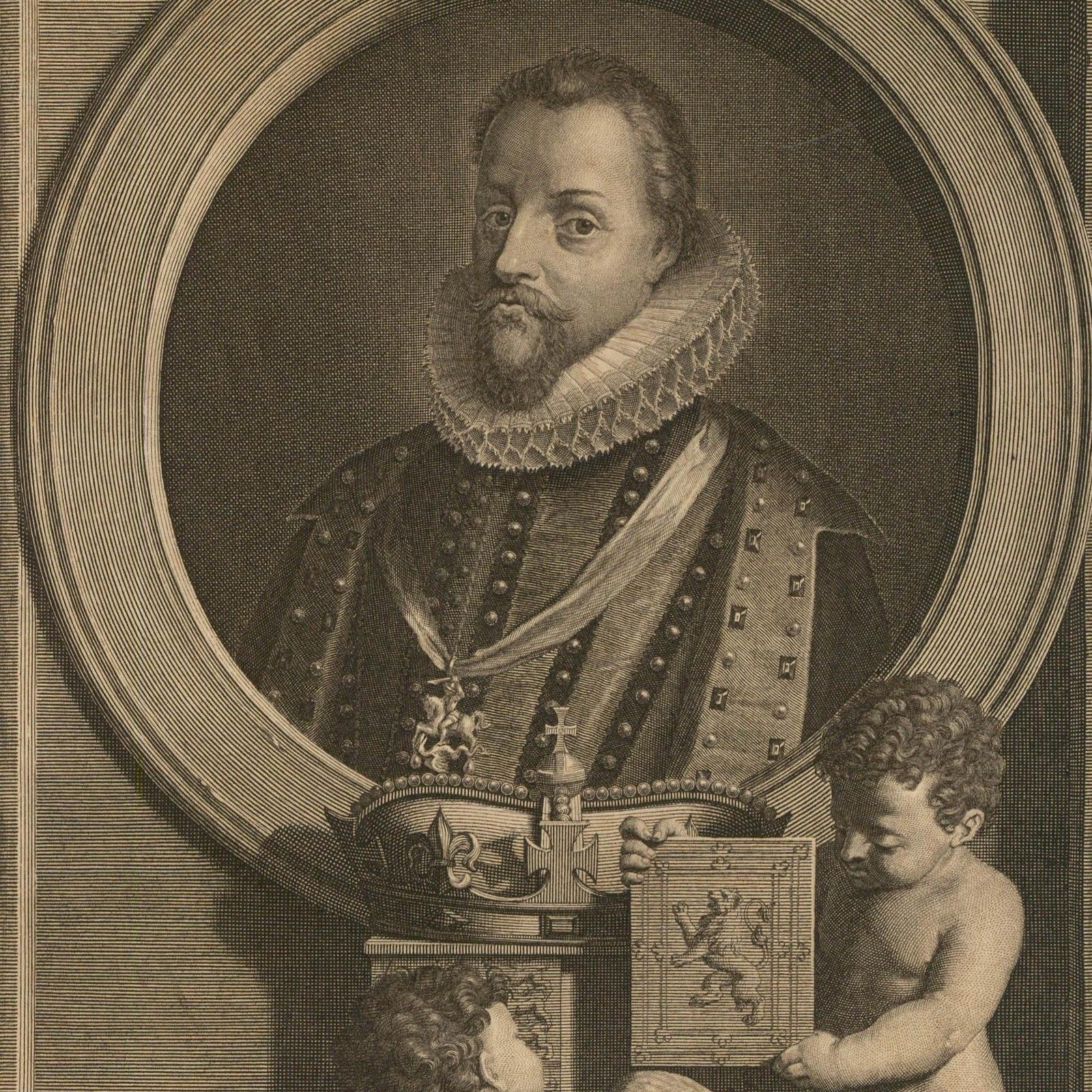 After Adriaen Van Der Werff (1659 1722) 17th Century Engraving, King James I photo furniture