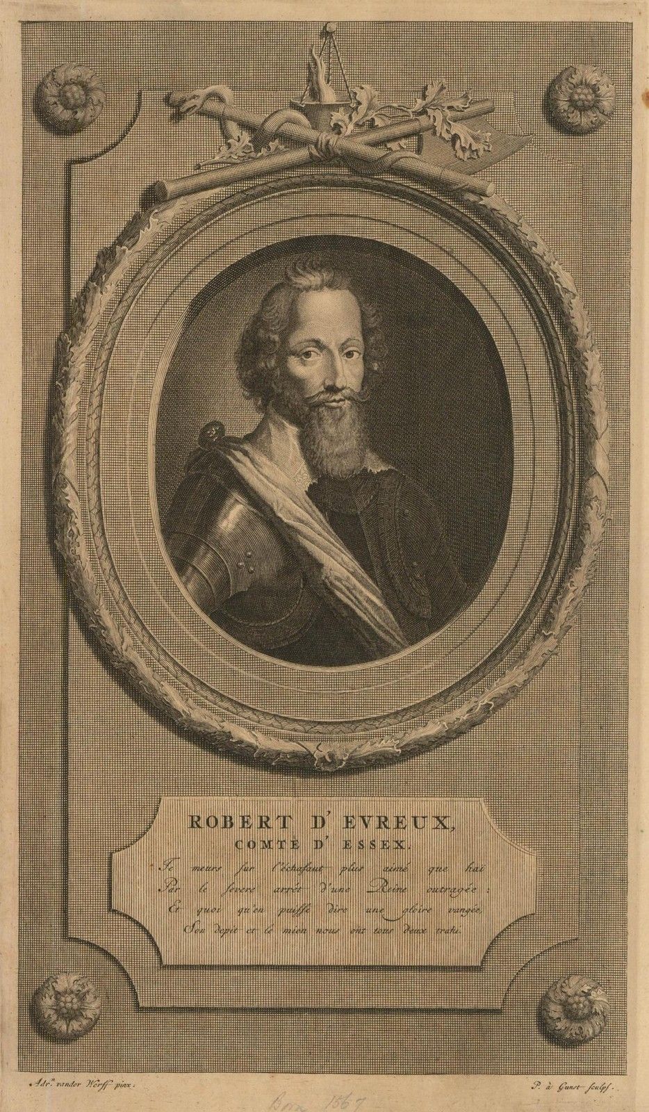 After Adriaen Van Der Werff (1659 1722)  17th Century Engraving, Robert Devereux photo furniture