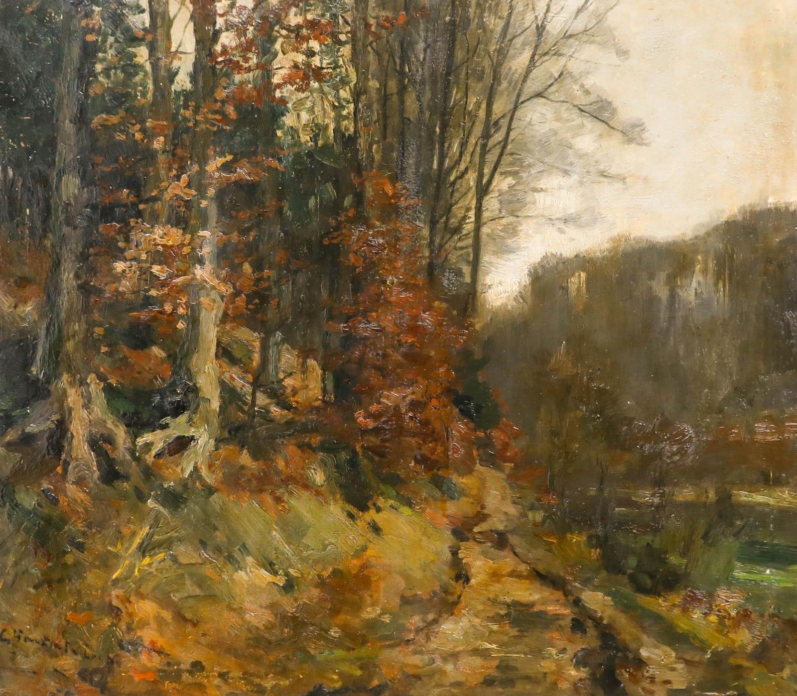 Gaston Haustrate (1878 1949) Early 20th Century Oil, The Grove photo furniture