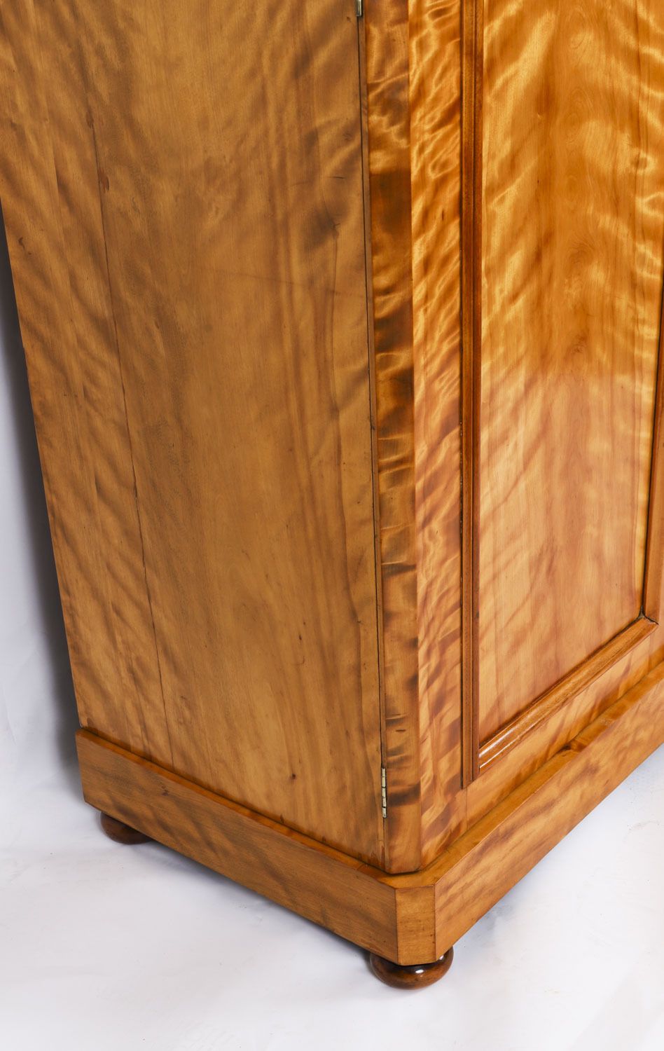 photo for sale Antique English Flame Satinwood Wardrobe 19th Century