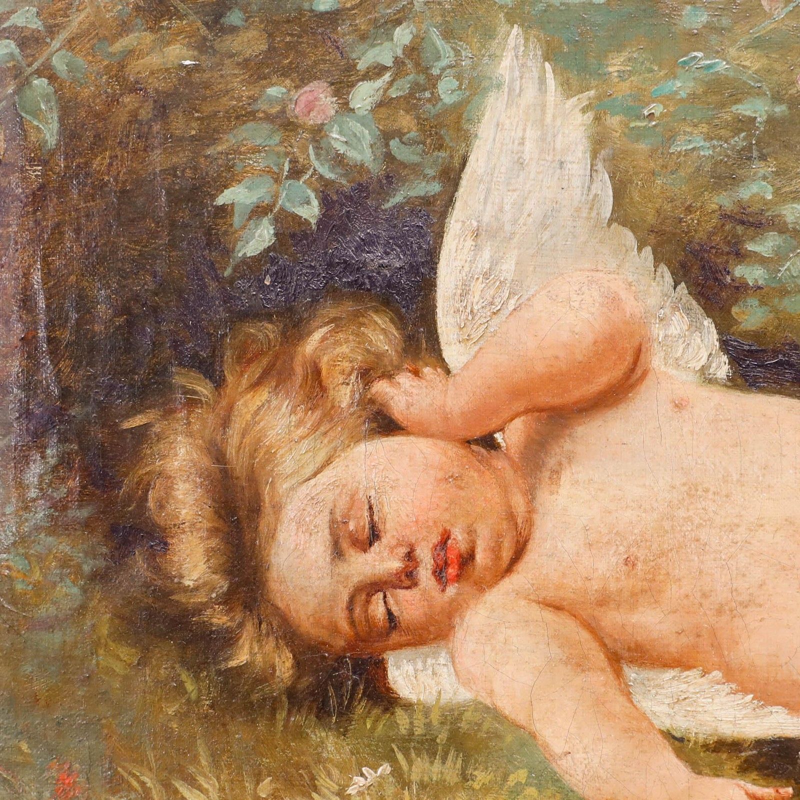 J. Jacquelin After Leon Perrault (1832 1908) 1923 Oil, Sleeping Cupid photo Art