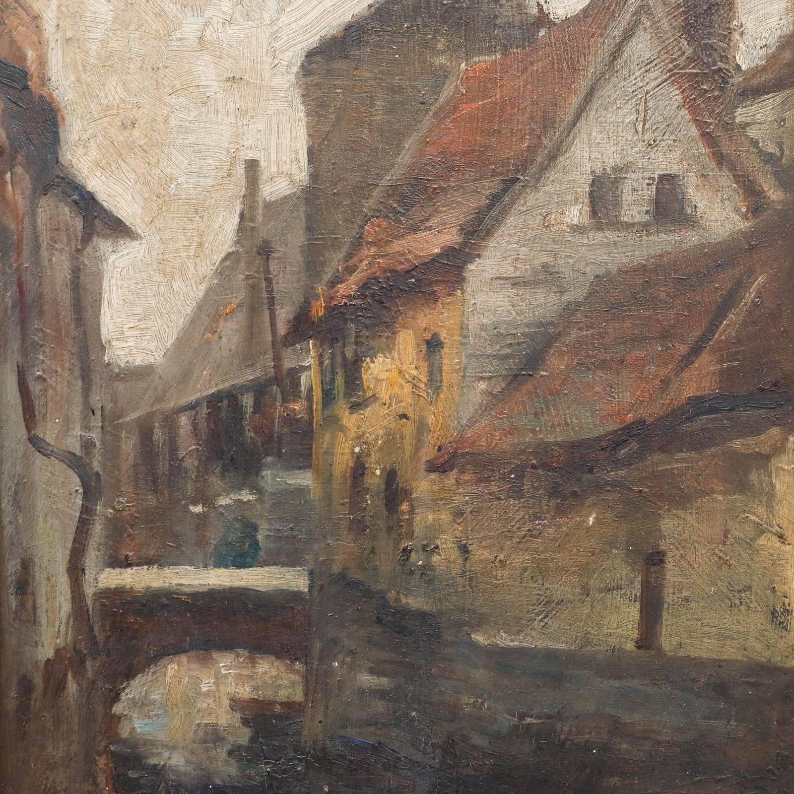 Fernand Alkan Levy (1870 1941) Early 20th Century Oil, The Canal photo Art