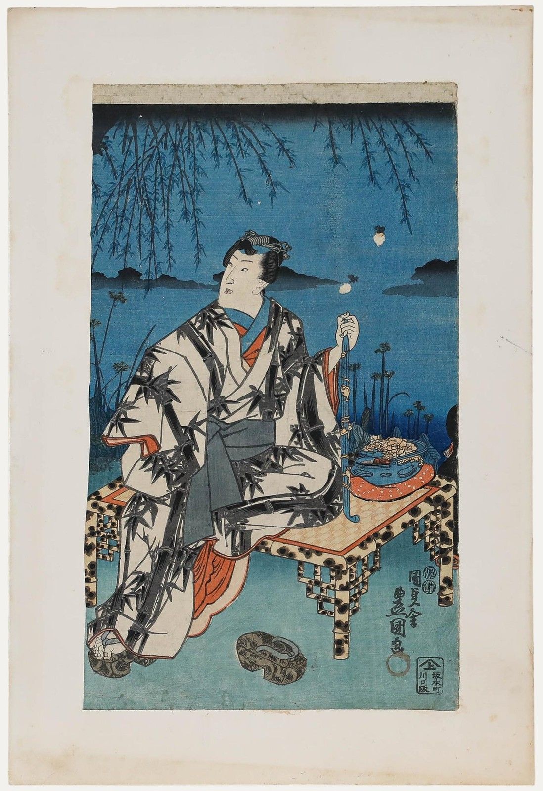 Utagawa Kunisada (1786 1865) Mid 19th Century Japanese Woodblock, Niwa Suzumi