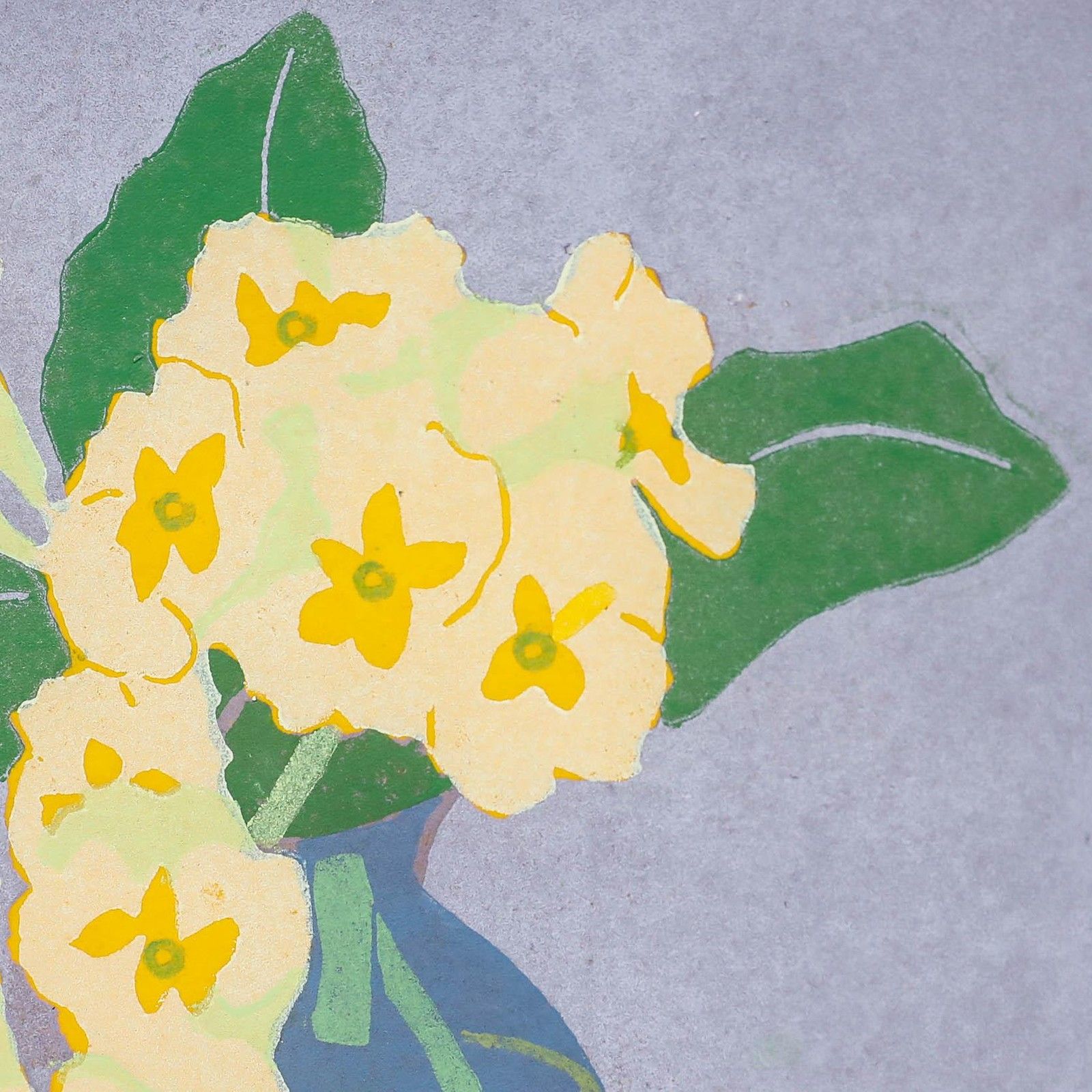 Margaret Wilson Contemporary Linoprint, Primroses photo 250.0