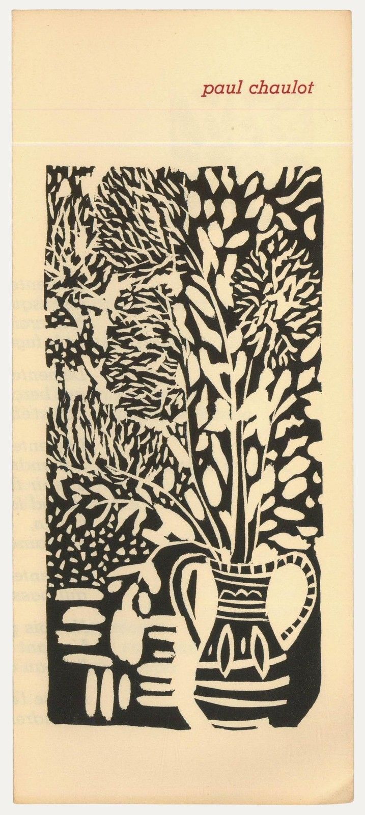 Albert Masri (1927 2020) Mid 20th Century Woodcut, A Poem By Paul Chaulot