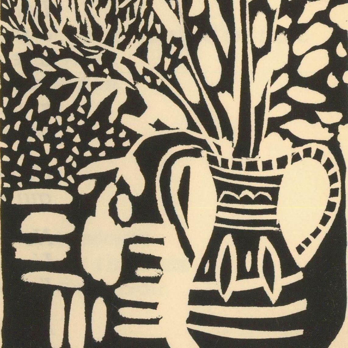 Albert Masri (1927 2020) Mid 20th Century Woodcut, A Poem By Paul Chaulot photo for sale