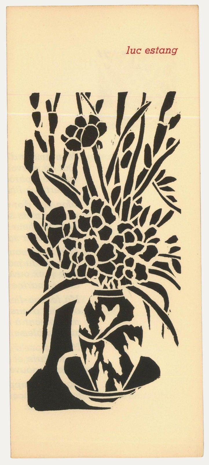 Albert Masri (1927 2020) Mid 20th Century Woodcut, A Poem By Luc Estang