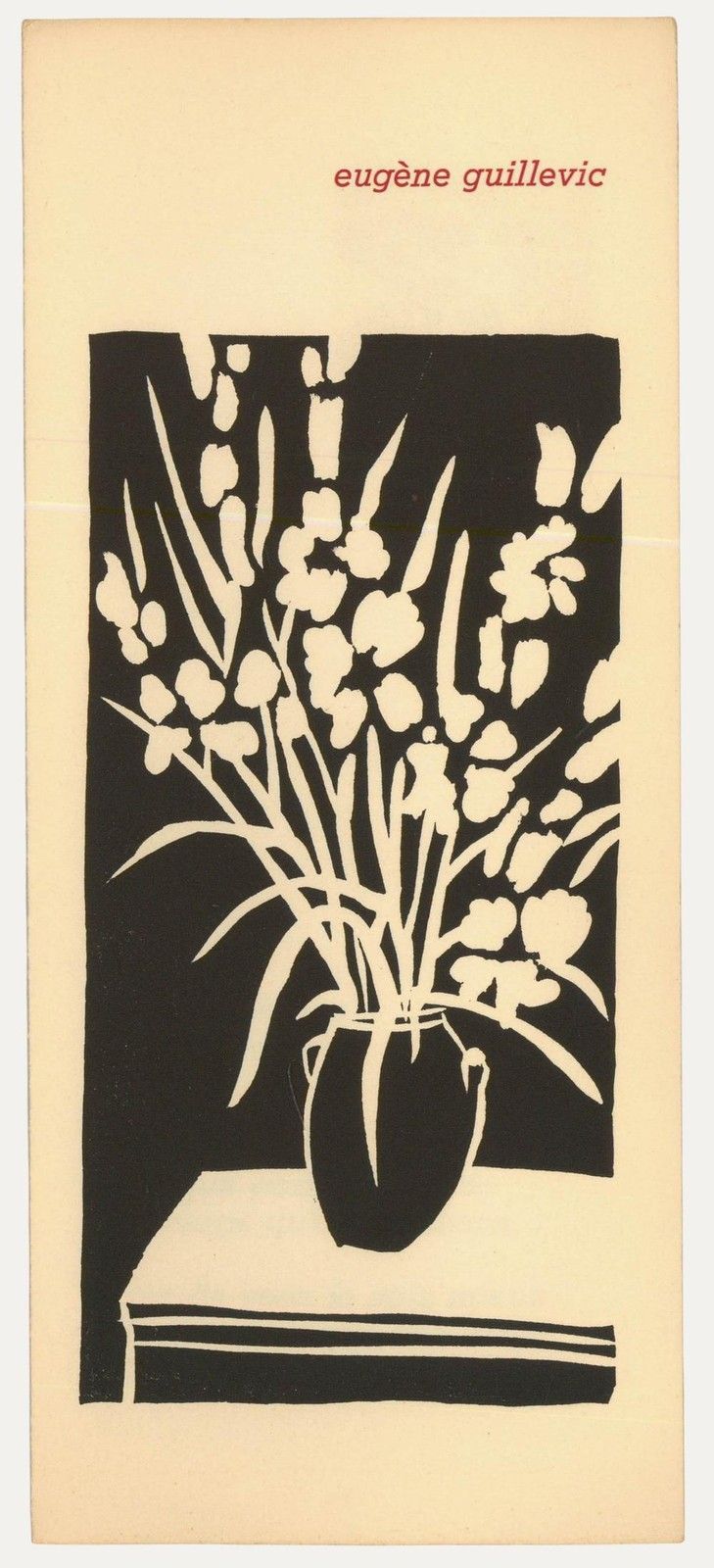 Albert Masri (1927 2020) Mid 20th Century Woodcut, A Poem By Eugène Guillevic