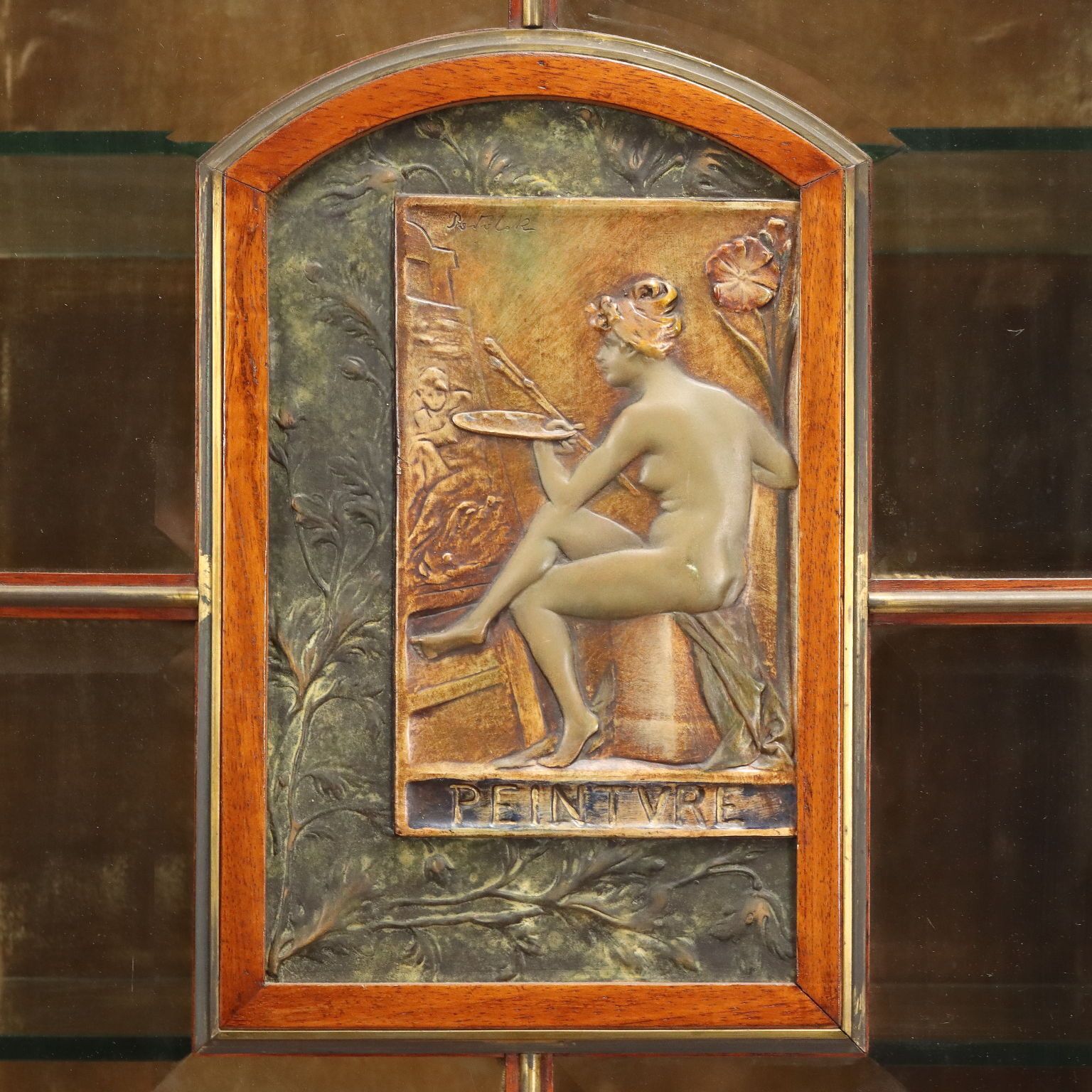 photo furniture Showcase Art Nouveau Mahogany Italy XIX Century