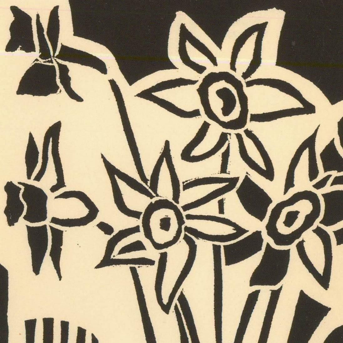 Albert Masri (1927 2020) Mid 20th Century Woodcut, A Poem By Alain Bosquet photo Art