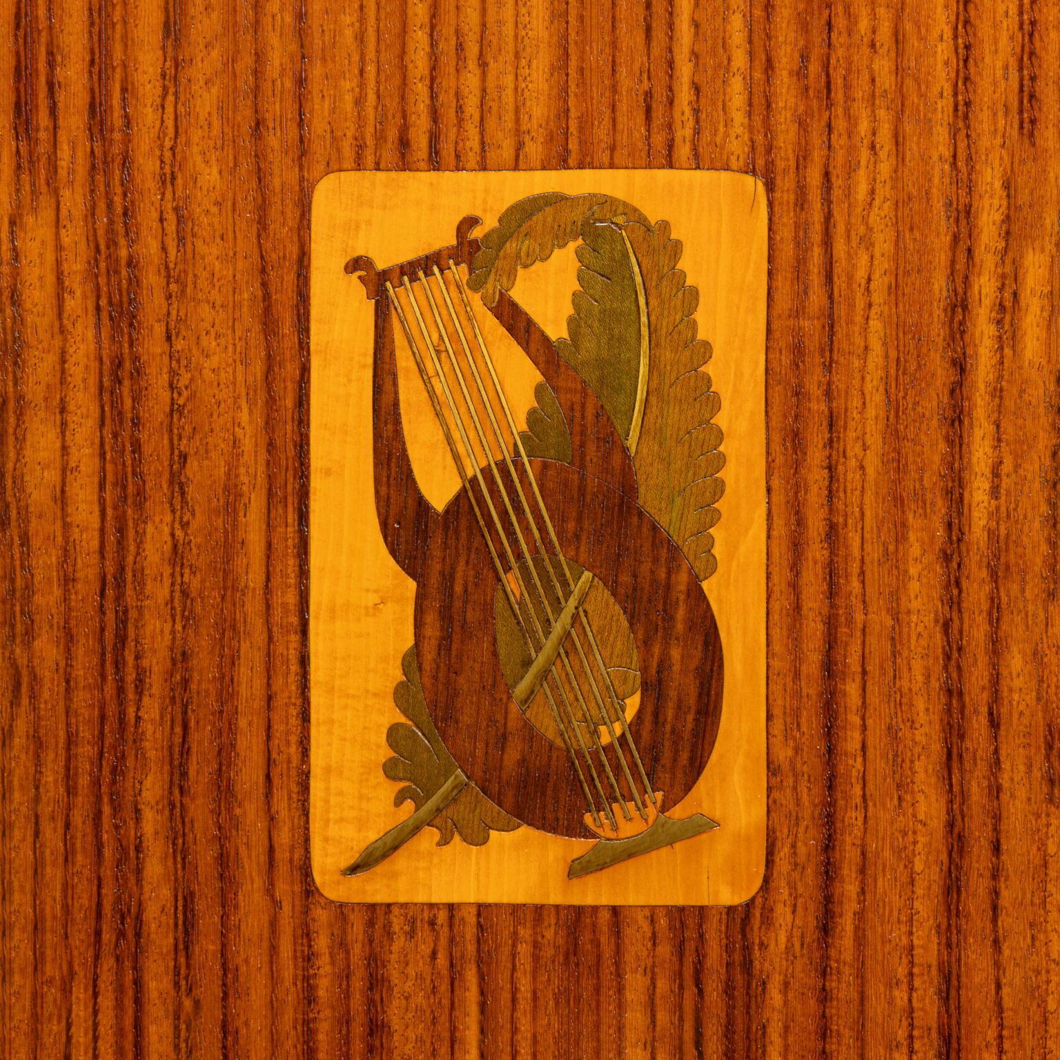 Vintage Drop Leaf Cabinet Exotic Wood Brass Design 1950s photo buy