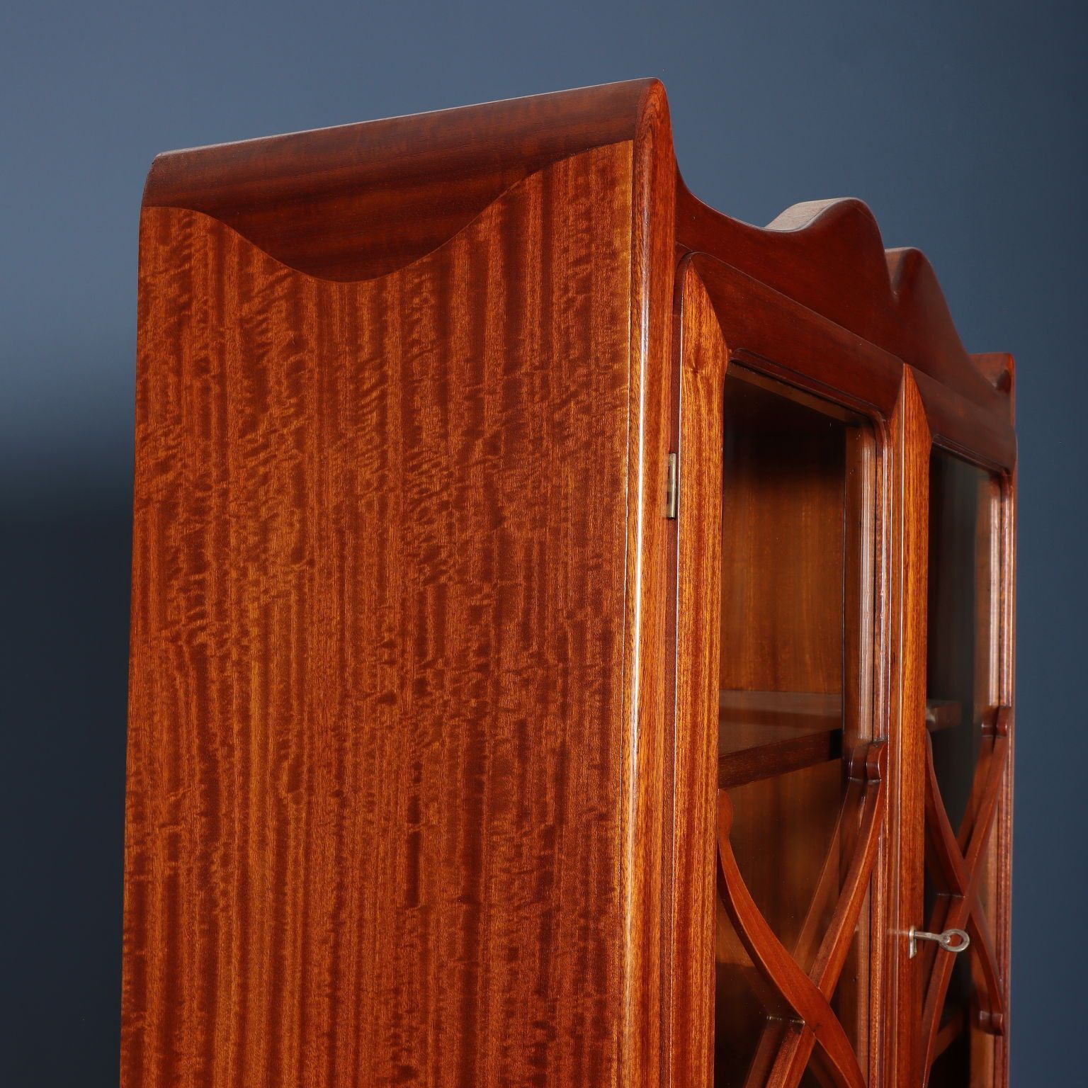 Vintage Trumeau Mahogany Wood Veneer Italy 1950s photo 4000.0