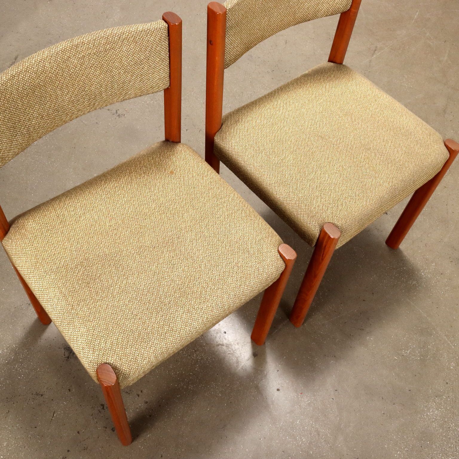 Vintage Dining Room Chairs Teak Fabric Denmark 1960s photo Furniture
