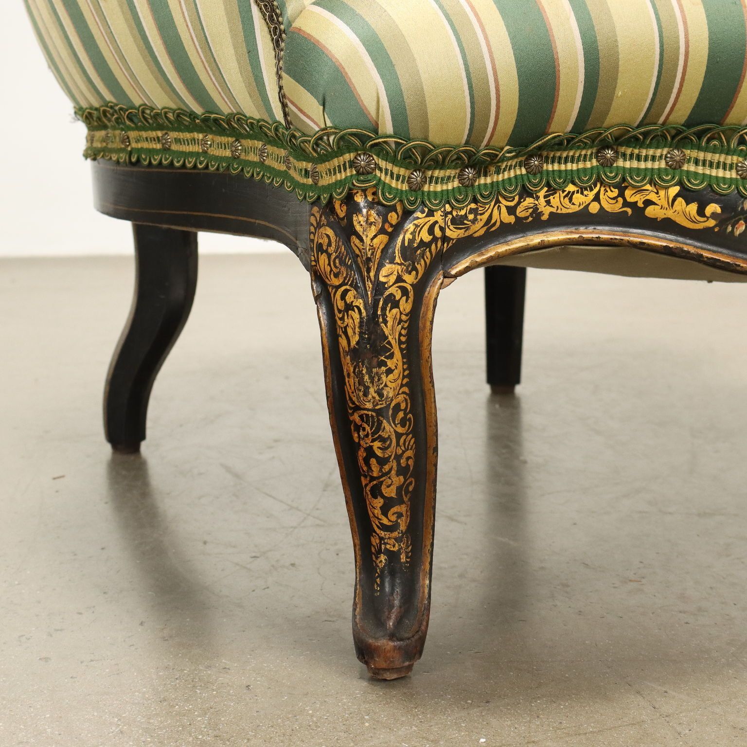 Antique Armchair Lacquered Wood Padding Italy Late XIX Century photo buy