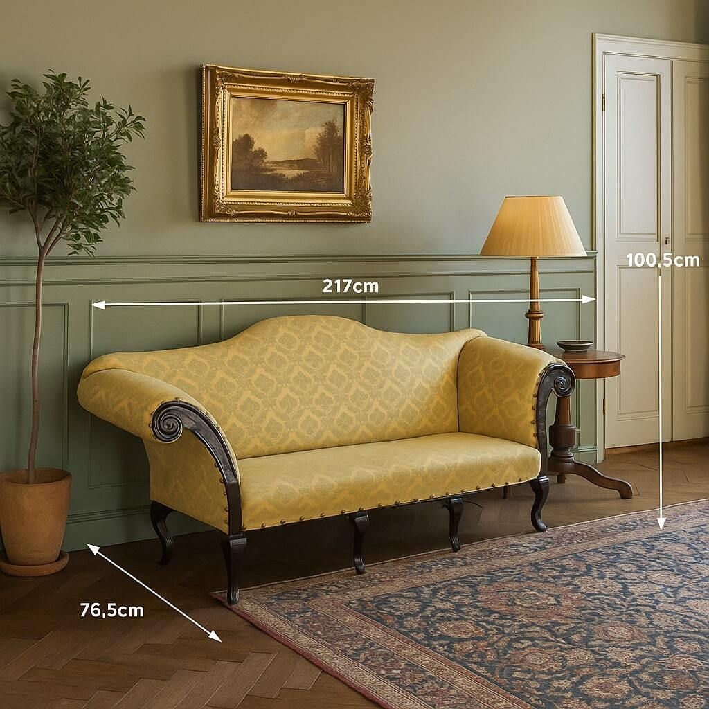 Antique Sofa Walnut Fabric Upholstery Italy XVIII Century photo furniture