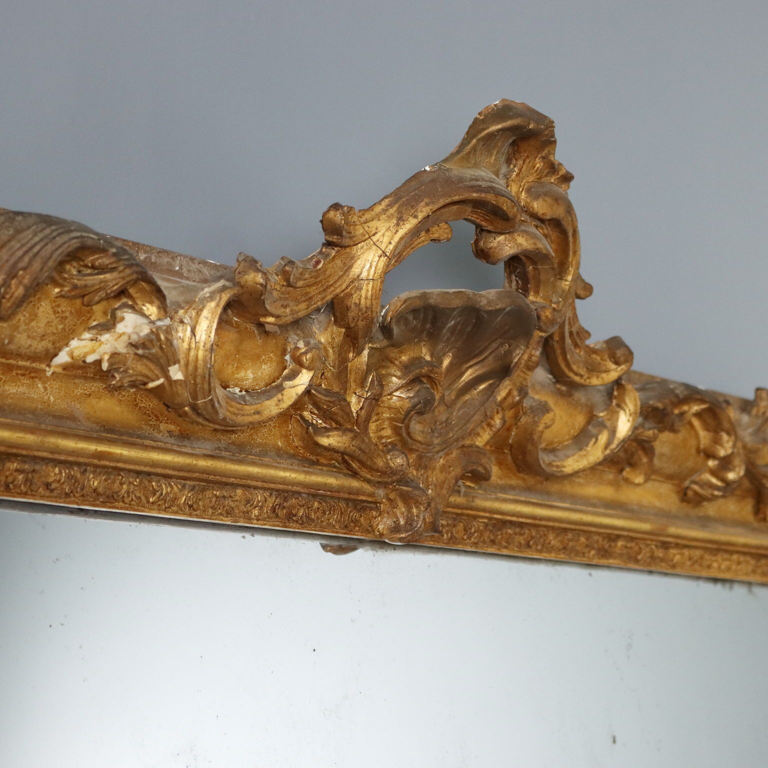 Antique Mirror Gilded Carved Wood France XIX Century photo Home Decor