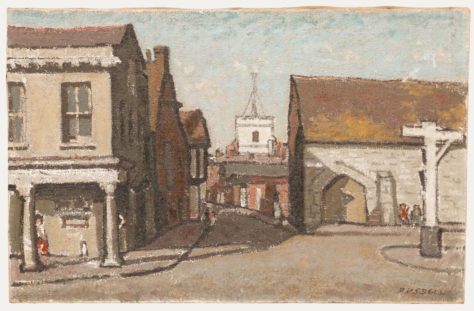 Geoffrey Robert Russell (1902 1986) Mid 20th Century Oil, Quayside Poole