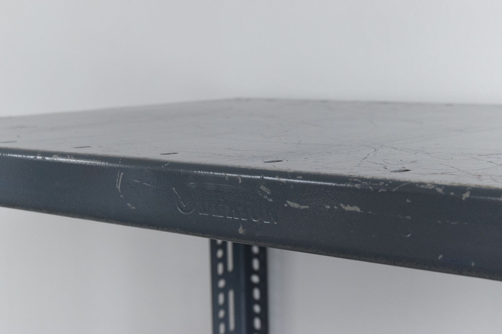 Grey Blue Dexion Industrial Adjustable Metal Shelving photo vintage
