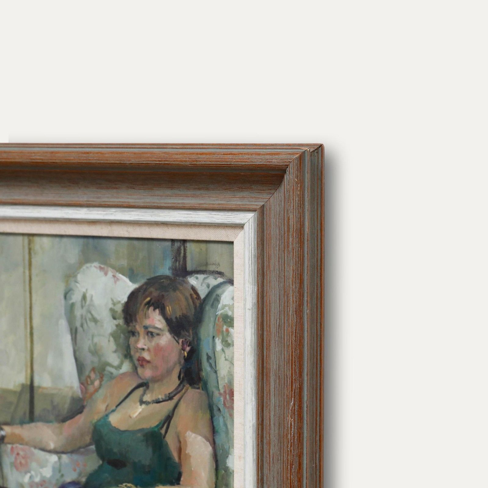 Pat Maclaurin (1933 2022)  20th Century Oil, Myken In The Wingchair photo 595.0