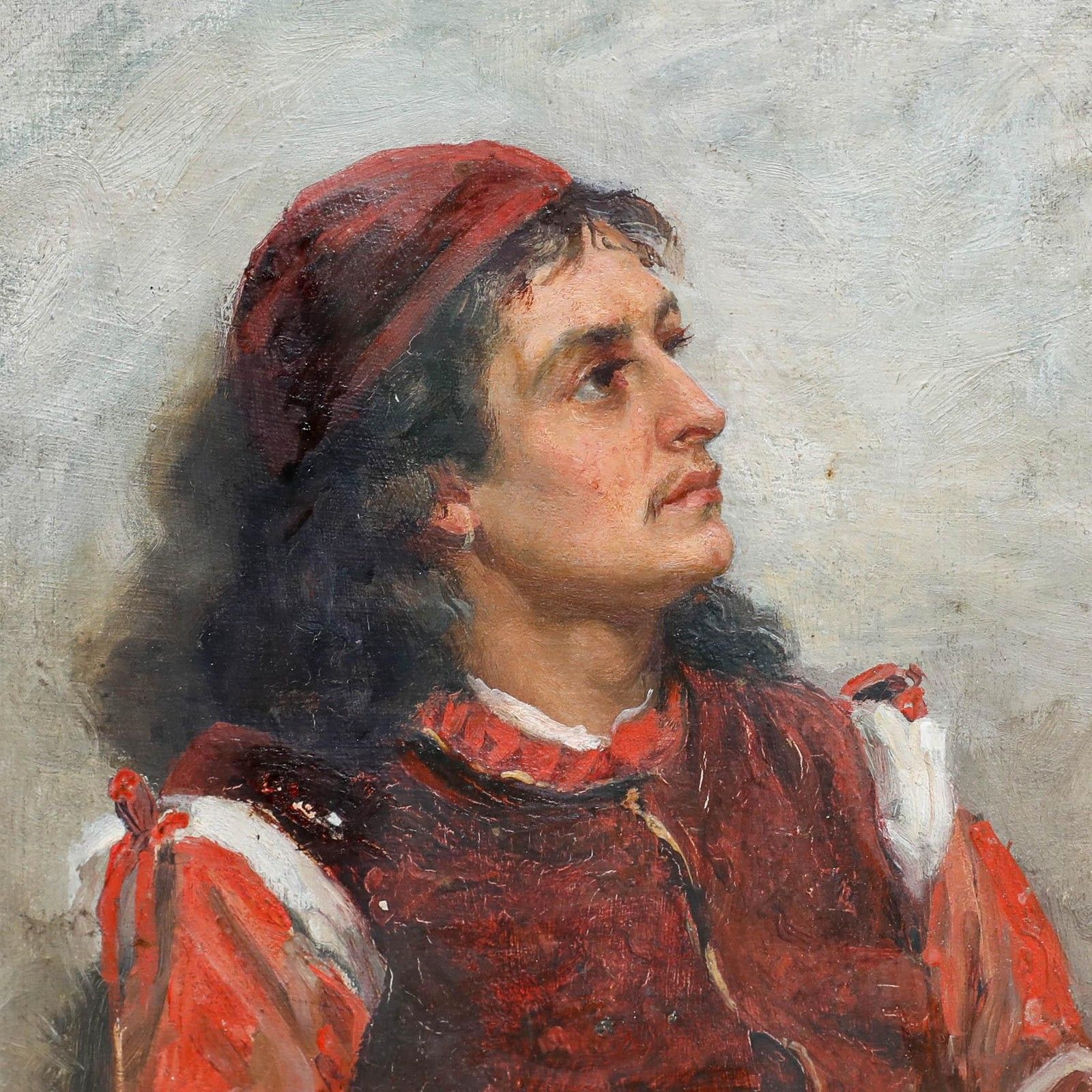 Circle Of William Breakspeare (1856 1914) Oil, Portrait Of An Italian Man photo Art