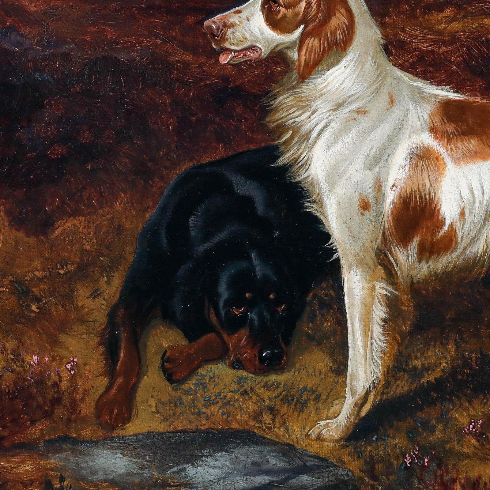 Colin Graeme (1858 1910) Framed Oil, Setters In A Moorland Landscape photo 1450.0
