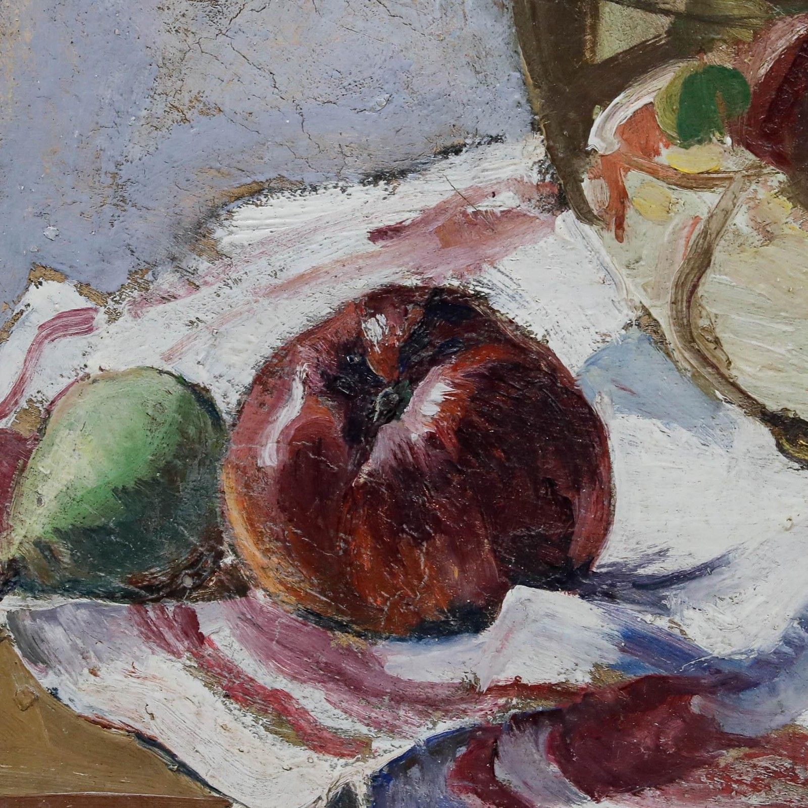 20th Century Oil Still Life Of A Jug And Fruit photo Art