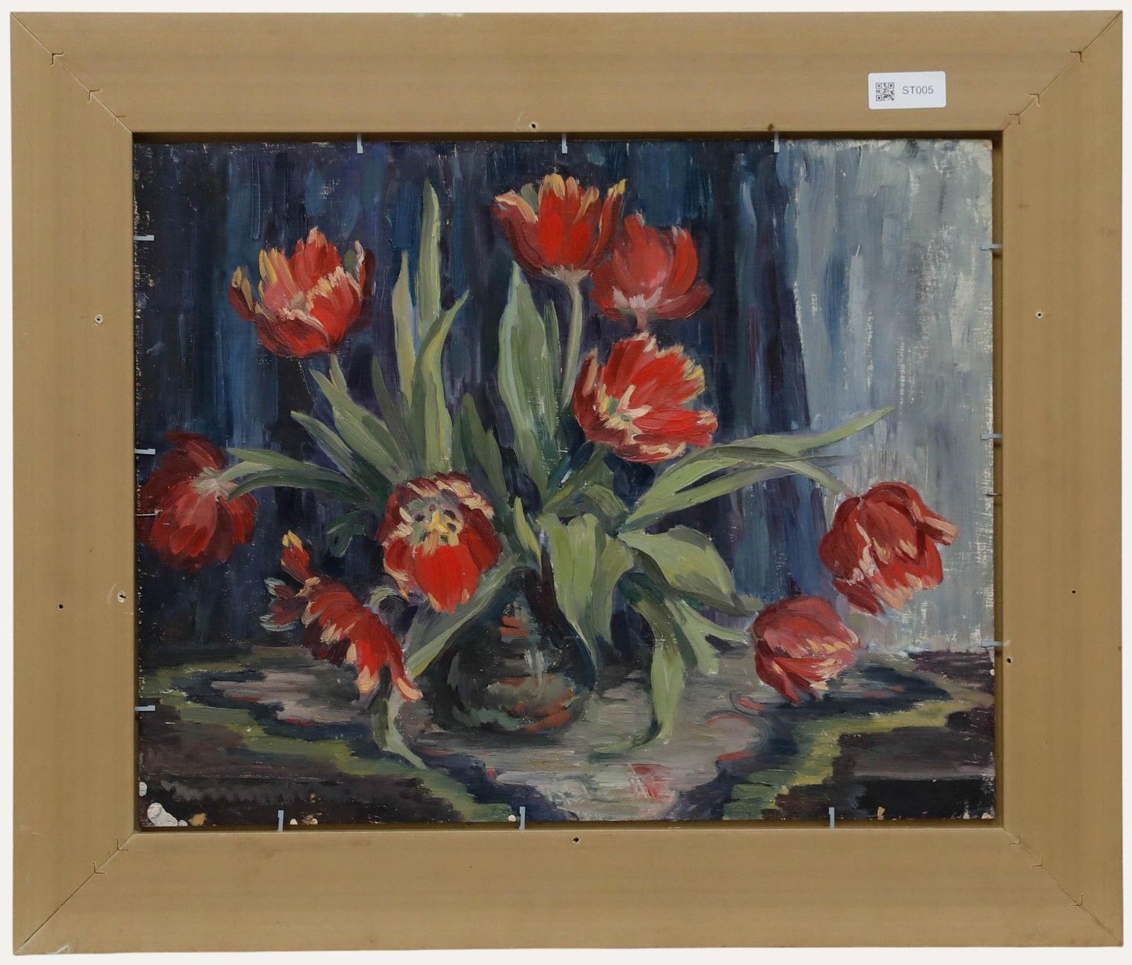 Rita Busby 20th Century Oil, Vase Of Anemones photo for sale
