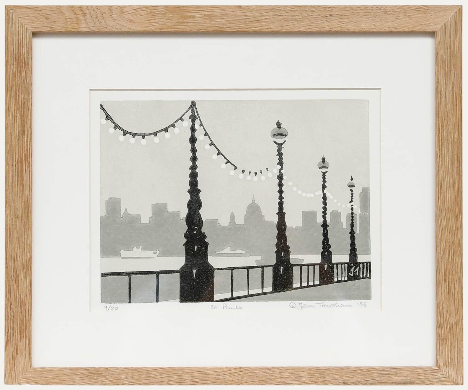 John Trentham 1986 Linoprint, St Paul's