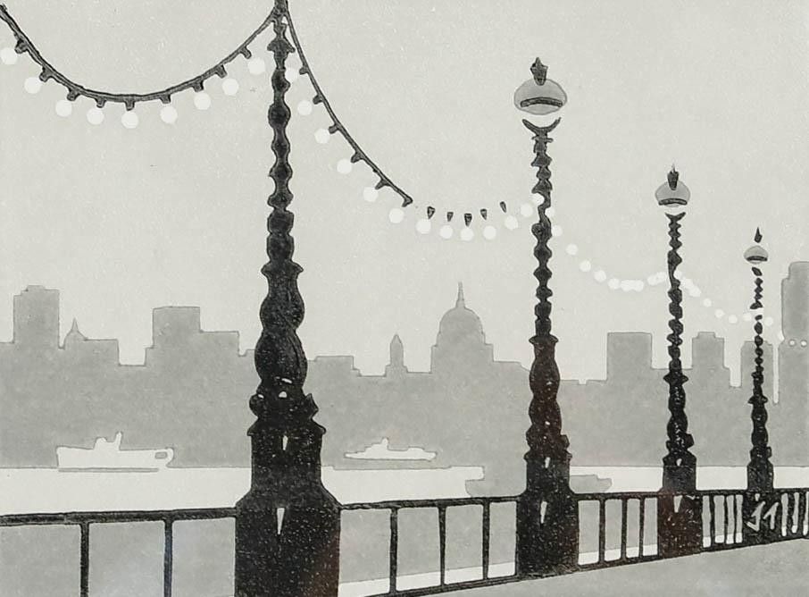 John Trentham 1986 Linoprint, St Paul's photo furniture