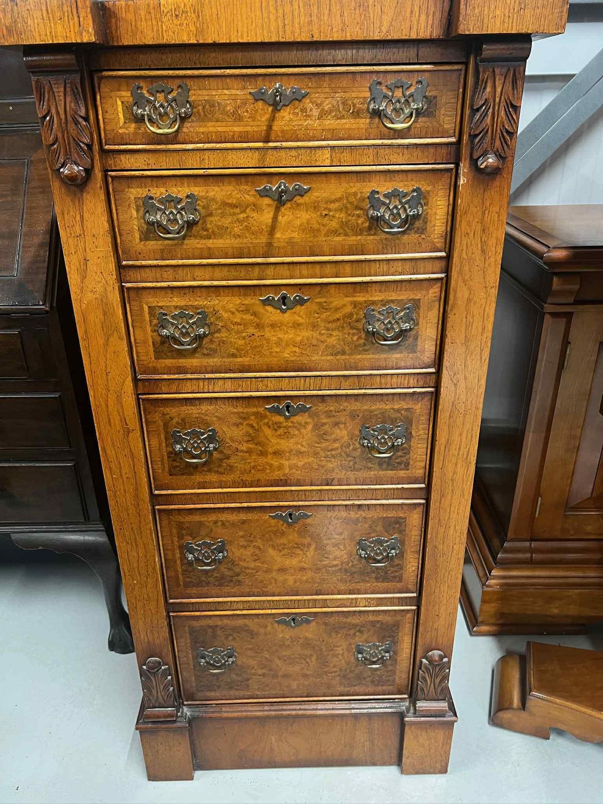Furniture Walnut Wellington Style Secretaire Desk photo