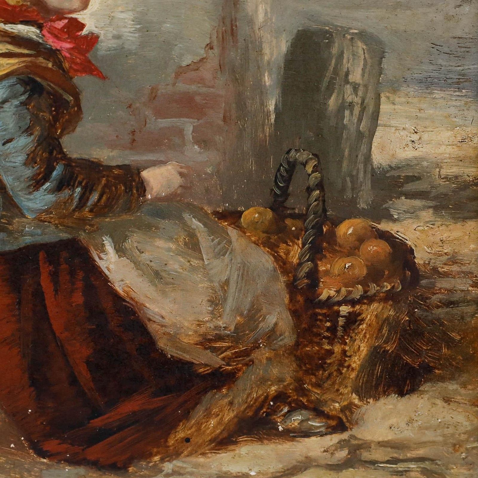 English School Late 19th Century Oil The Young Fruit Seller photo 275.0